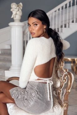 Layla Metallic Ruffle Mini Skirt 16 Layla Metallic Ruffle Mini Skirt -Sun Gaia Dresses Shop 21 11 04 LOOK 16 0042