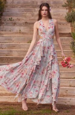 Noya Floral Cutout Maxi Dress -Sun Gaia Dresses Shop 23 01 19 ASTR WEDDING0102