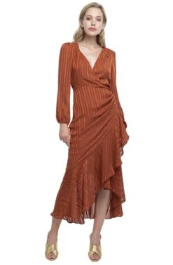 Side Cinched Mermaid Midi Dress -Sun Gaia Dresses Shop ACDR100106C RUST 01 236704e6 187b 4765 b770 cbc3efd0403e