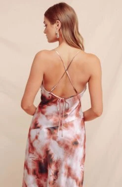 Gaia Tie Dye Midi Dress -Sun Gaia Dresses Shop ACDR100133B WINE TIE DYE 12