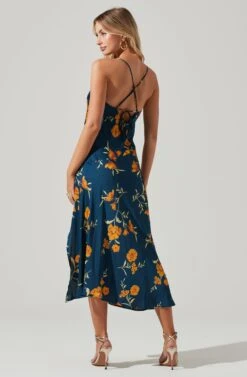 Gaia Floral Midi Dress -Sun Gaia Dresses Shop ACDR100133D DARKTEAL GOLDFRL 6