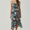 Gaia Floral Midi Dress -Sun Gaia Dresses Shop ACDR100133D GREENREDFLORAL 2
