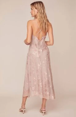 Gaia Floral Jacquard Midi Dress -Sun Gaia Dresses Shop ACDR100133F BLUSH FLORAL JACQUARD 5