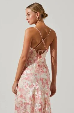 Gaia Floral Burnout Midi Dress -Sun Gaia Dresses Shop ACDR100133SB PINKBURNOUT 5