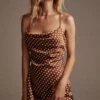 Cowl Strappy Dress -Sun Gaia Dresses Shop ACDR100133 CARAMEL DOT 4