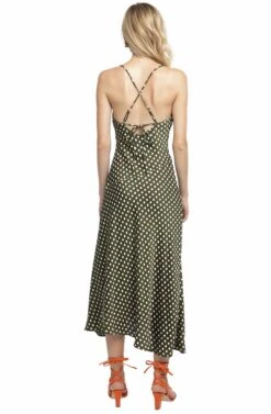 Cowl Strappy Dress -Sun Gaia Dresses Shop ACDR100133 GREEN DOT 03