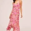 Janine Floral Midi Dress -Sun Gaia Dresses Shop ACDR100235B LAVENDER PINK FLORAL 2A