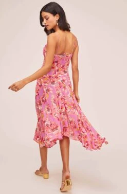 Janine Floral Midi Dress 12 Janine Floral Midi Dress -Sun Gaia Dresses Shop ACDR100235B LAVENDER PINK FLORAL 4A