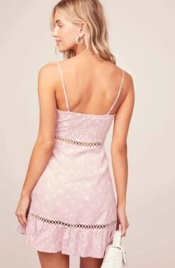 Anne Floral Eyelet Mini Dress 10 Anne Floral Eyelet Mini Dress -Sun Gaia Dresses Shop ACDR100256 ORCHID WHITE 4B