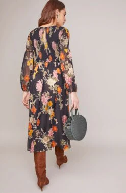 Chevonne Floral Dress -Sun Gaia Dresses Shop ACDR100296 BLACK MULTI FLORAL 3A