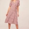 Kinsley Floral Midi Dress 2 Kinsley Floral Midi Dress -Sun Gaia Dresses Shop ACDR100342 RED IVORY MULTI FLORAL 1A