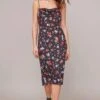 Tenaya Floral Print Dress -Sun Gaia Dresses Shop ACDR100377 BLACK MULTI FLORAL 1A