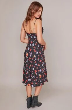 Tenaya Floral Print Dress -Sun Gaia Dresses Shop ACDR100377 BLACK MULTI FLORAL 3A
