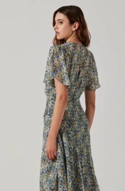 Mirella Floral Midi Dress -Sun Gaia Dresses Shop ACDR100436 BLACKBLUEFLORAL 4