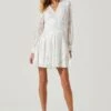 Aja Burnout Wrap Front Mini Dress -Sun Gaia Dresses Shop ACDR100455D WHITE 1