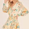 Aja Floral Mini Dress -Sun Gaia Dresses Shop ACDR100455 CREAM JADE FLORAL 2A