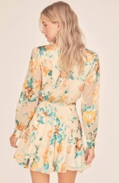 Aja Floral Mini Dress -Sun Gaia Dresses Shop ACDR100455 CREAM JADE FLORAL 4A