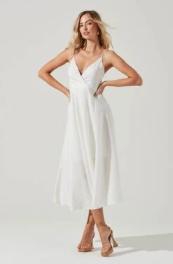 Ambrosia Midi Dress -Sun Gaia Dresses Shop ACDR100490 WHITE 0383
