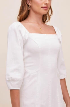 Rabia Puff Sleeve Mini Dress 11 Rabia Puff Sleeve Mini Dress -Sun Gaia Dresses Shop ACDR100496 WHITE 7