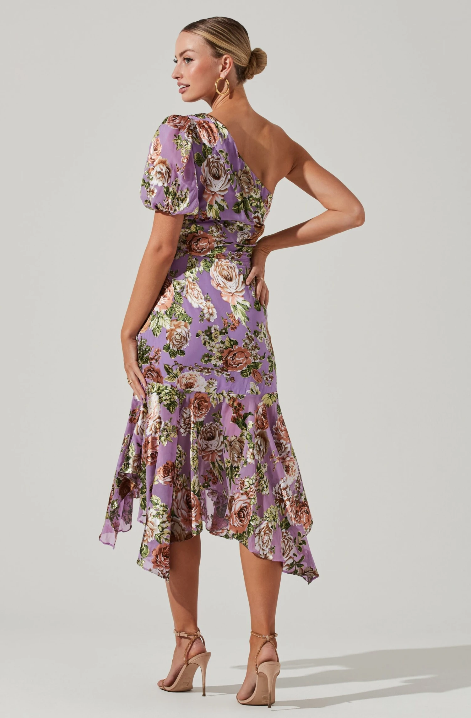 Santorini Floral One Shoulder Midi Dress 7 Santorini Floral One Shoulder Midi Dress - Image 5