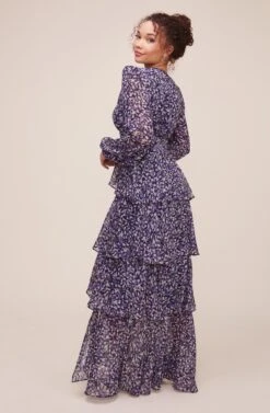 Romance Me Floral Dress -Sun Gaia Dresses Shop ACDR100686YC NAVY PURPLE MULTI FLORAL 3