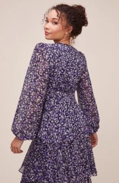 Romance Me Floral Dress -Sun Gaia Dresses Shop ACDR100686YC NAVY PURPLE MULTI FLORAL 4