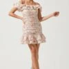 Una Ruffle Mini Dress -Sun Gaia Dresses Shop ACDR100793B OFF WHITEPINKMULTI 1