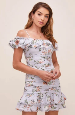 Una Floral Off Shoulder Dress -Sun Gaia Dresses Shop ACDR100793L LIGHTBLUEFLORAL 4