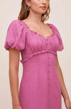 Rocco Puff Sleeve Midi Dress 13 Rocco Puff Sleeve Midi Dress -Sun Gaia Dresses Shop ACDR100850 ORCHID 4