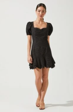 Alba Lace Mini Dress -Sun Gaia Dresses Shop ACDR100874 BLACK 2
