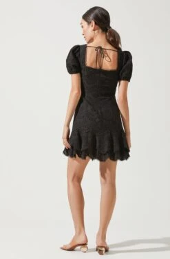 Alba Lace Mini Dress -Sun Gaia Dresses Shop ACDR100874 BLACK 4