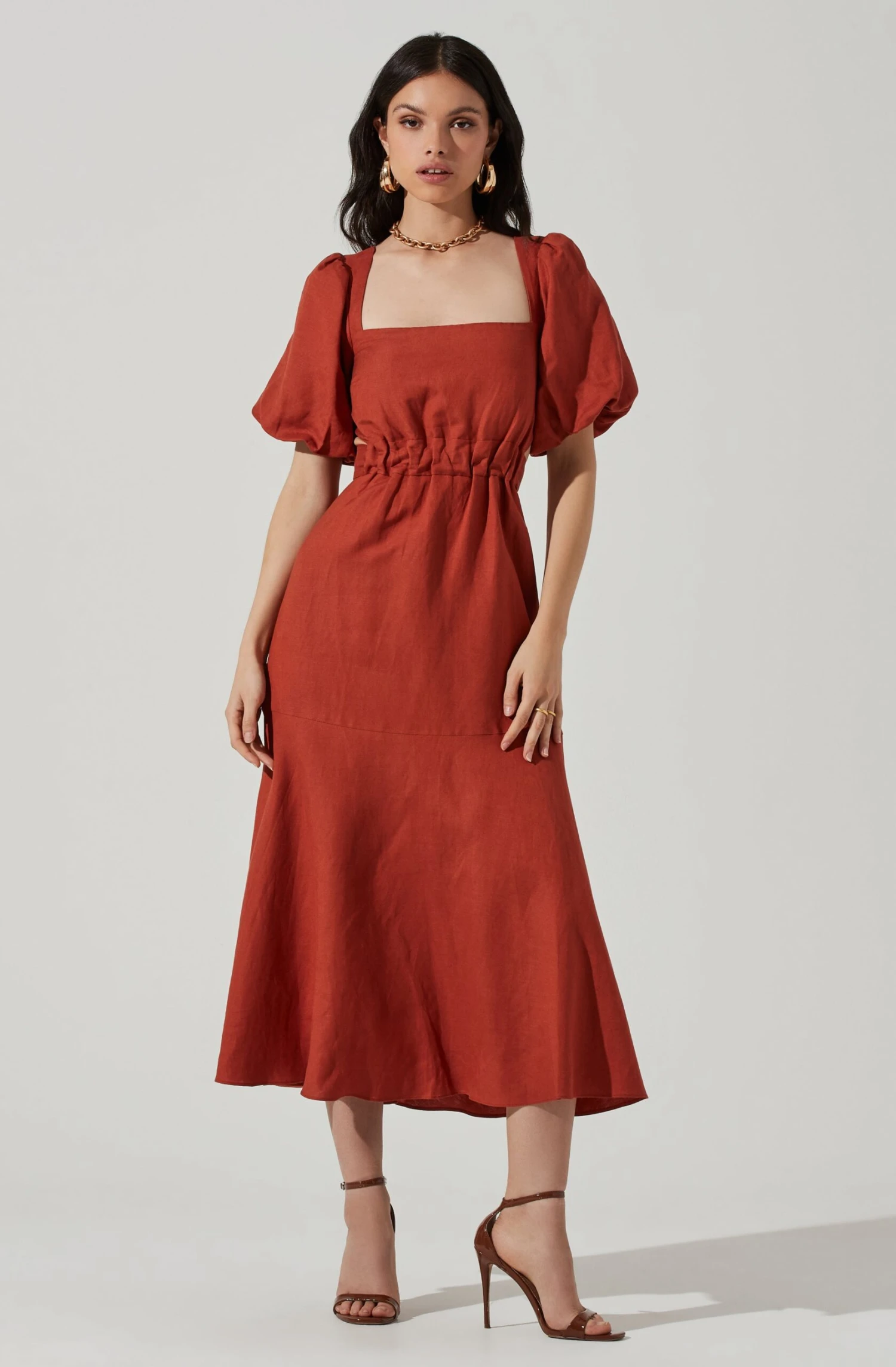 Angeles Puff Sleeve Cutout Dress 7 Angeles Puff Sleeve Cutout Dress - Image 5