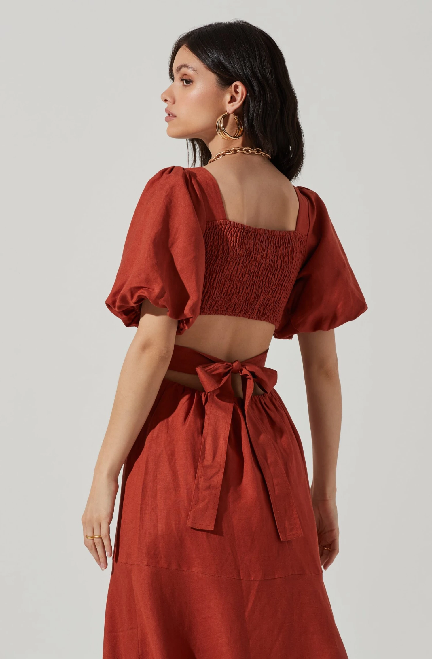 Angeles Puff Sleeve Cutout Dress 10 Angeles Puff Sleeve Cutout Dress - Image 8