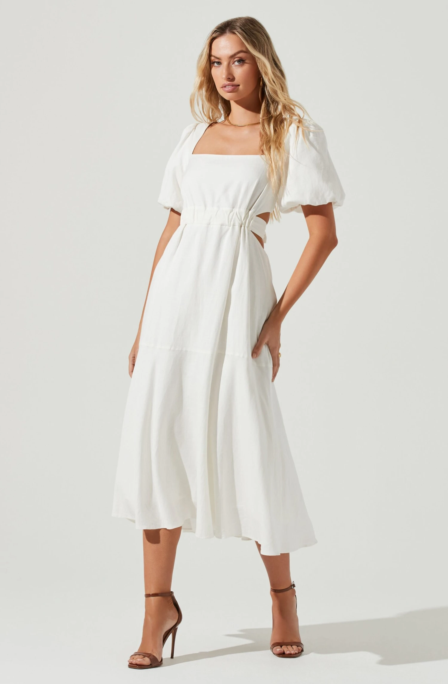 Angeles Puff Sleeve Cutout Dress 3 Angeles Puff Sleeve Cutout Dress