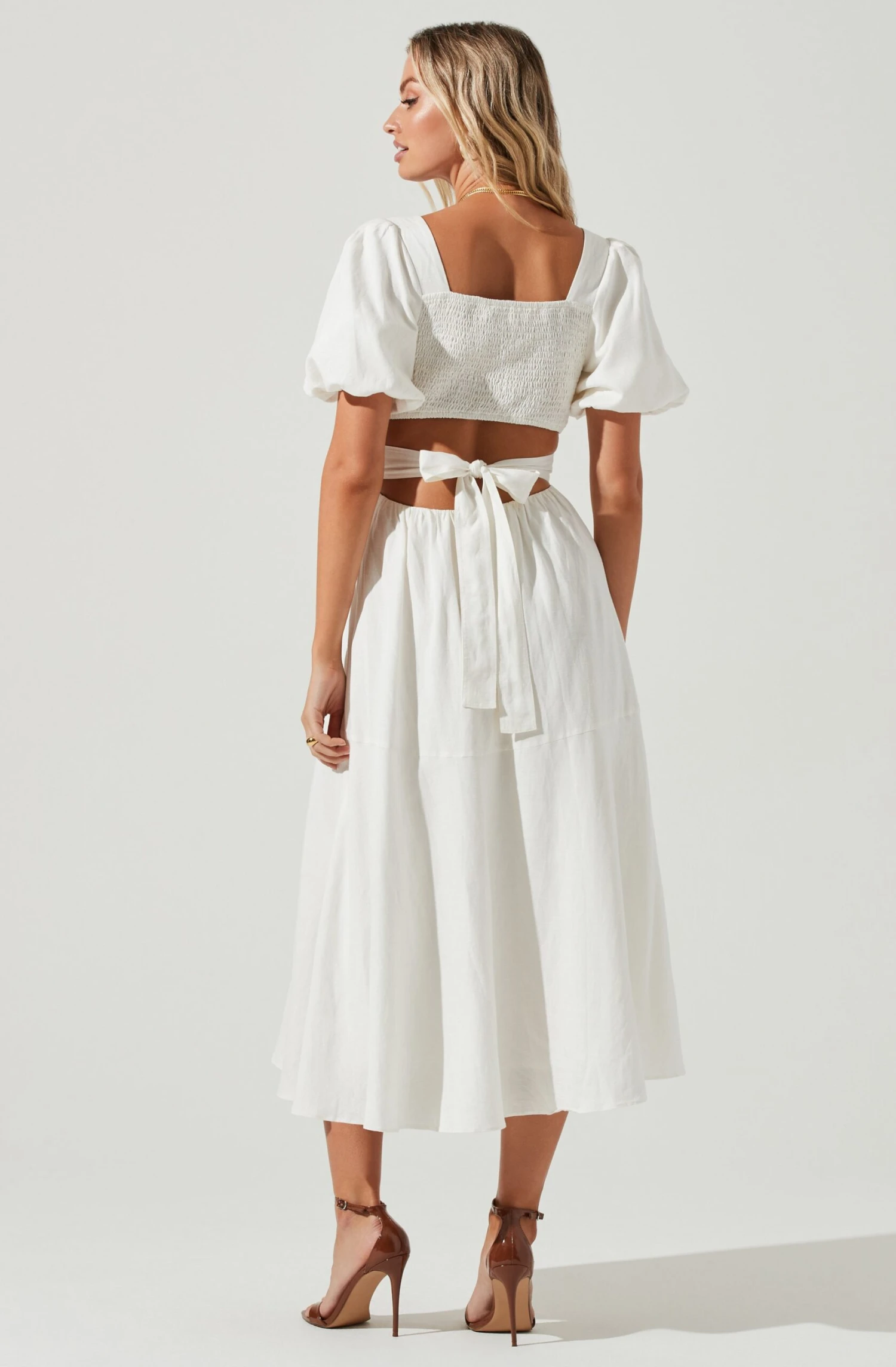 Angeles Puff Sleeve Cutout Dress 6 Angeles Puff Sleeve Cutout Dress - Image 4