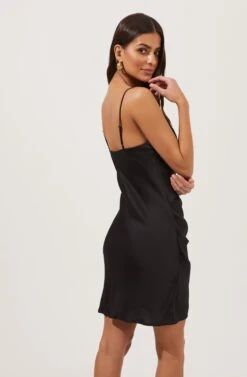 Plaza Cowl Neck Mini Dress -Sun Gaia Dresses Shop ACDR100907B BLACK 6