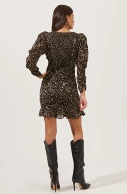 Victoria Floral Ruched Mini Dress 11 Victoria Floral Ruched Mini Dress -Sun Gaia Dresses Shop ACDR100935 BLACK BLUSHDITSY 5