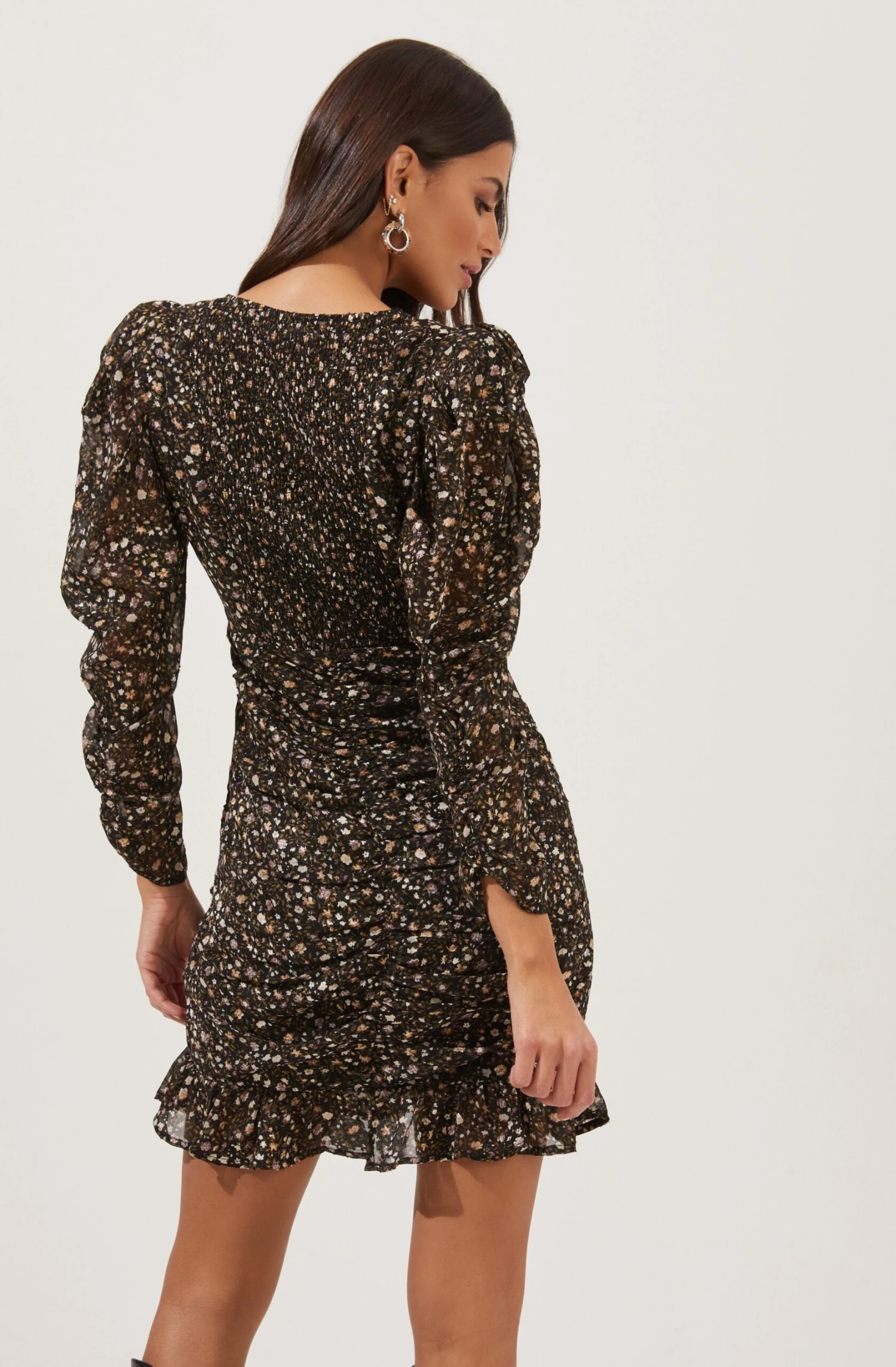 Victoria Floral Ruched Mini Dress 8 Victoria Floral Ruched Mini Dress - Image 6