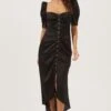 Austen Puff Sleeve Midi Dress -Sun Gaia Dresses Shop ACDR100950 BLACK 1