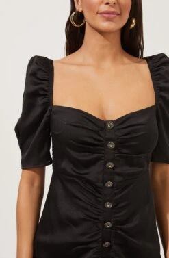 Austen Puff Sleeve Midi Dress 10 Austen Puff Sleeve Midi Dress -Sun Gaia Dresses Shop ACDR100950 BLACK 3