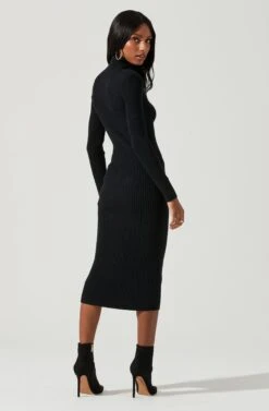 Abilene Long Sleeve Turtleneck Midi Sweater Dress -Sun Gaia Dresses Shop ACDR100970 BLACK 1567 eefd65df 8edc 411f a4a5 c7dcc65e0848