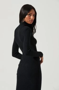 Abilene Long Sleeve Turtleneck Midi Sweater Dress -Sun Gaia Dresses Shop ACDR100970 BLACK 1568 a131ca90 9d14 4667 88aa a3278bb29336