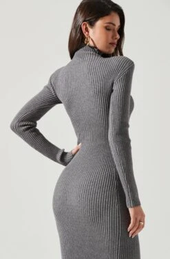 Abilene Long Sleeve Turtleneck Midi Sweater Dress -Sun Gaia Dresses Shop ACDR100970 CHARCOAL 1843 b65ce296 65b8 4f37 bb40 9a9a81cd5fcb