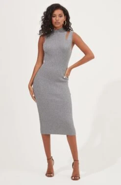 Crawford Shoulder Cutout Sweater Midi Dress
