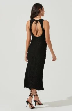Millbrae Backless Crinkle Midi Dress -Sun Gaia Dresses Shop ACDR101086 BLACK 3