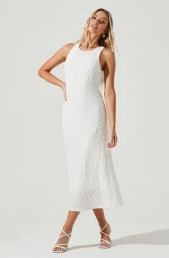 Millbrae Backless Crinkle Midi Dress -Sun Gaia Dresses Shop ACDR101086 WHITE 1