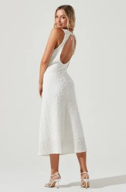 Millbrae Backless Crinkle Midi Dress -Sun Gaia Dresses Shop ACDR101086 WHITE 3