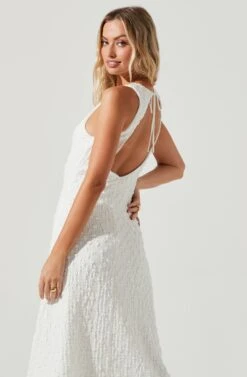 Millbrae Backless Crinkle Midi Dress -Sun Gaia Dresses Shop ACDR101086 WHITE 4