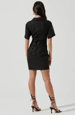 Fresca Cutout Mini Dress -Sun Gaia Dresses Shop ACDR101157 BLACK 0353