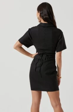 Fresca Cutout Mini Dress -Sun Gaia Dresses Shop ACDR101157 BLACK 0358